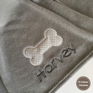 Personalised Dog Blanket with Polka Dot Bone