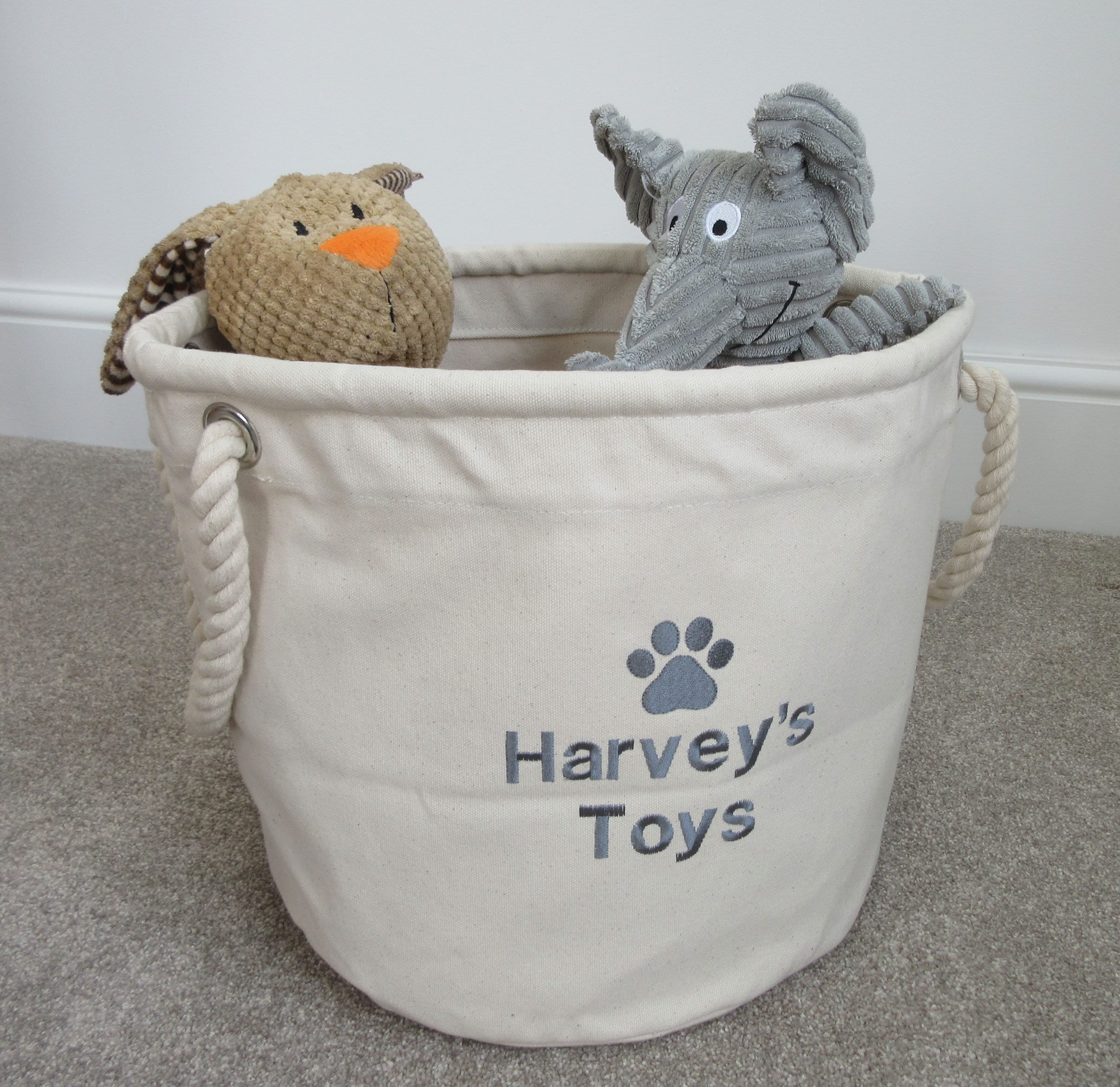 Personalised Dog Toy Storage Bag Embroidered With Your Dogs Etsy UK
