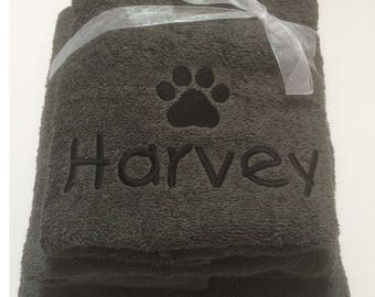 Personalised Dog Towel Gift Set