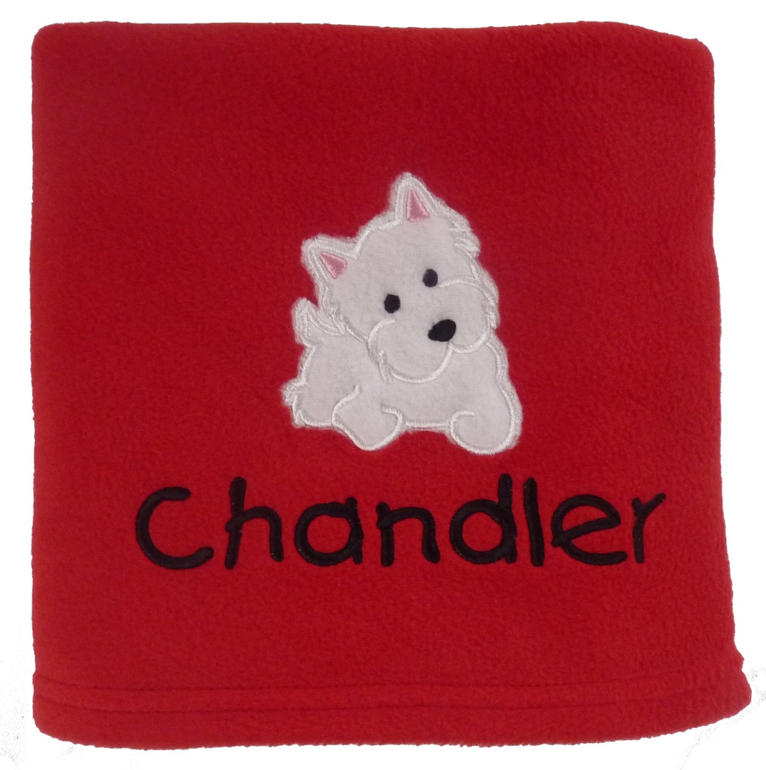 Westie Dog Pattern Print Blanket