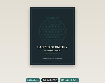 Libro para colorear de geometría sagrada, vol. 2, 24 páginas imprimibles, PDF + PNG