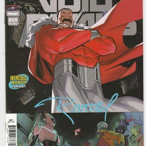 May include: A comic book titled Void Rivals issue number 28, part 4 of 6, featuring a central character in a red suit with a white fur collar and a silver belt. The cover includes the text Quintesson War, Robert Kirkman, Andrei Bressan, and Dee Cunniffe.