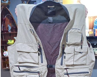 White River Fly Shop WRFS 270 Fishing Vest Mens XXL Tan Khaki Mesh Utility Gear