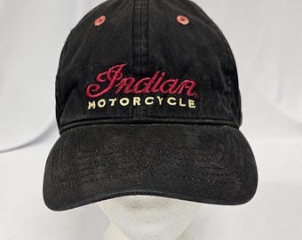 Indian Motorcycle Hat Black Embroidered Baseball Cap Since 1901 Adjustable Strap