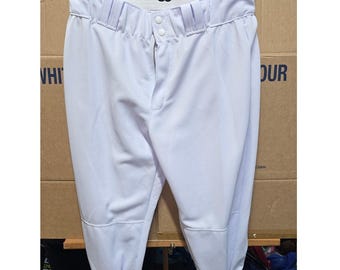 Wilson White Baseball Softball Pants Large WB60044 Elastic Waist Athletic Mens