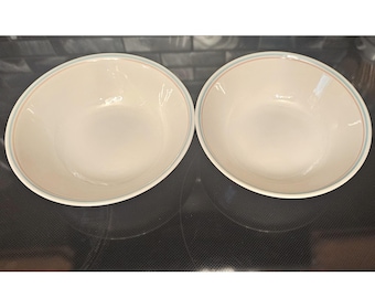 Corelle by Corning Serving Bowls Set of 2 Pink and Blue Stripes 8.5"Vitrelle USA