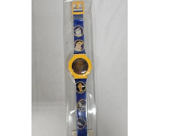 Vintage 1995 Disney Pocahontas Hologram Watch Blue Strap New in Package