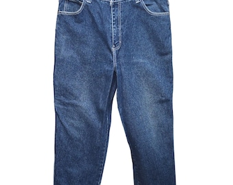 Brooklyn Xpress Mens Carpenter Jeans 36 Dark Wash Blue Denim Hammer Loop Utility