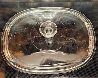 Pyrex Clear Glass Oval Replacement Lid DC1.5C 22 1.5 Quart Casserole Dish Cover