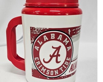 Alabama Crimson Tide Insulated Travel Mug Red White NCAA Football Bama Cup Lid