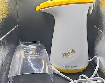 Presto PopLite Hot Air Electric Popcorn Maker White/Yellow Removable Top Cup