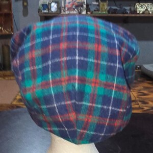 Gorra plana de lana Pendleton a cuadros, estilo Newsboy Ivy, azul, verde y rojo, talla mediana, fabricada en EE. UU. imagen 4