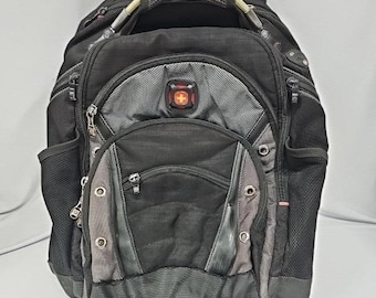 SwissGear ScanSmart Laptop Backpack Black Gray Travel School Bag Heavy Duty