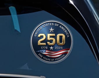 United States of America 250th Anniversary Car Decal, 1776-2026 Semiquincentennial Sticker, 250 Years of Freedom Window Graphic