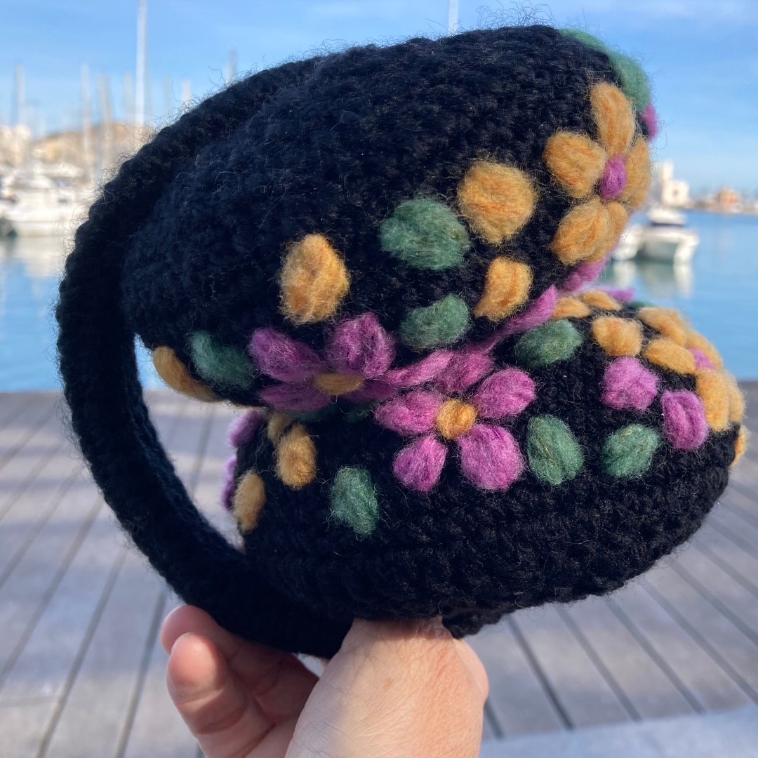 Wool Earmuffs Over the Head Foldable With a Floral Bright Hand Etsy