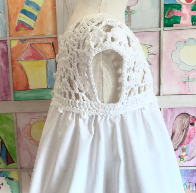 crochet and cotton 18 months dress made in spain Lovely baby dress Ibiza style