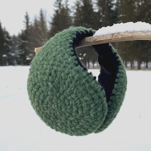 Wool men Earmuffs: handmade Warm Fluffy Behind-the-Head Design