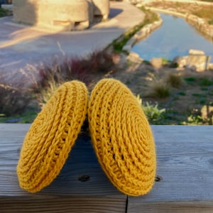 Merino earmuffs yellow or burgundy color. Handmade Christmas gifts. Wool earmuffs behind the head