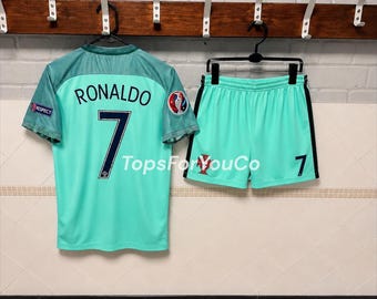 Camisa retrô de futebol Ronaldo 7 Portugal 2016