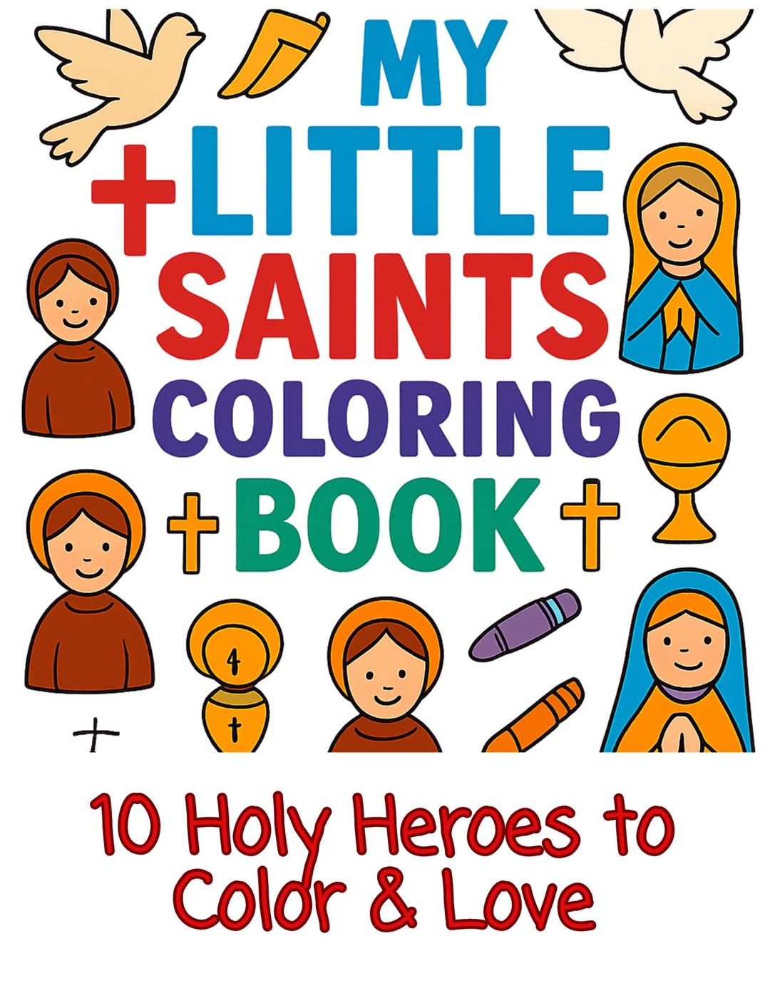 10 Saints Kids Coloring Book - Printable Catholic Activity for Children ...