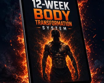 Plan de transformación corporal de 12 semanas / Guía de entrenamiento, alimentación y nutrición (descarga instantánea)