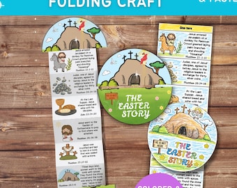 Knutselen met paasverhaal voor kinderen, tijdlijn van de Goede Week, Knutselen met paasverhaal, Afdrukbare activiteit / les in de Goede Week, Knutselen Palmzondagschool