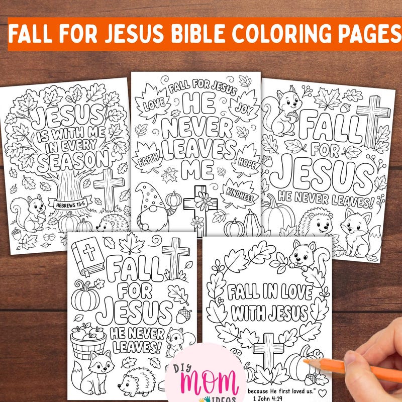 Fall Faith Coloring Sheets - Etsy