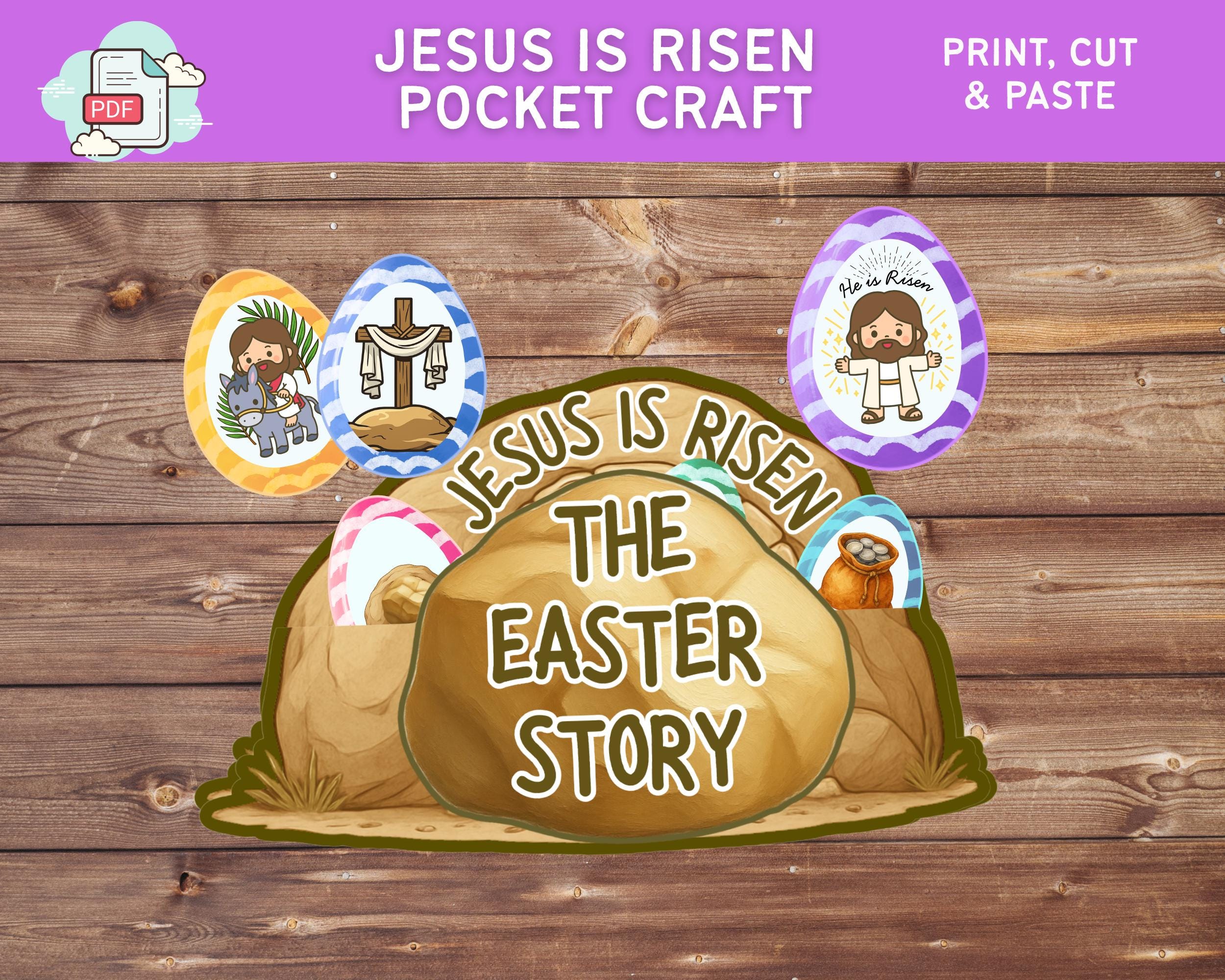 Easter Story Pocket Craft for Kids, Printable Holy Week Activity, Empty ...