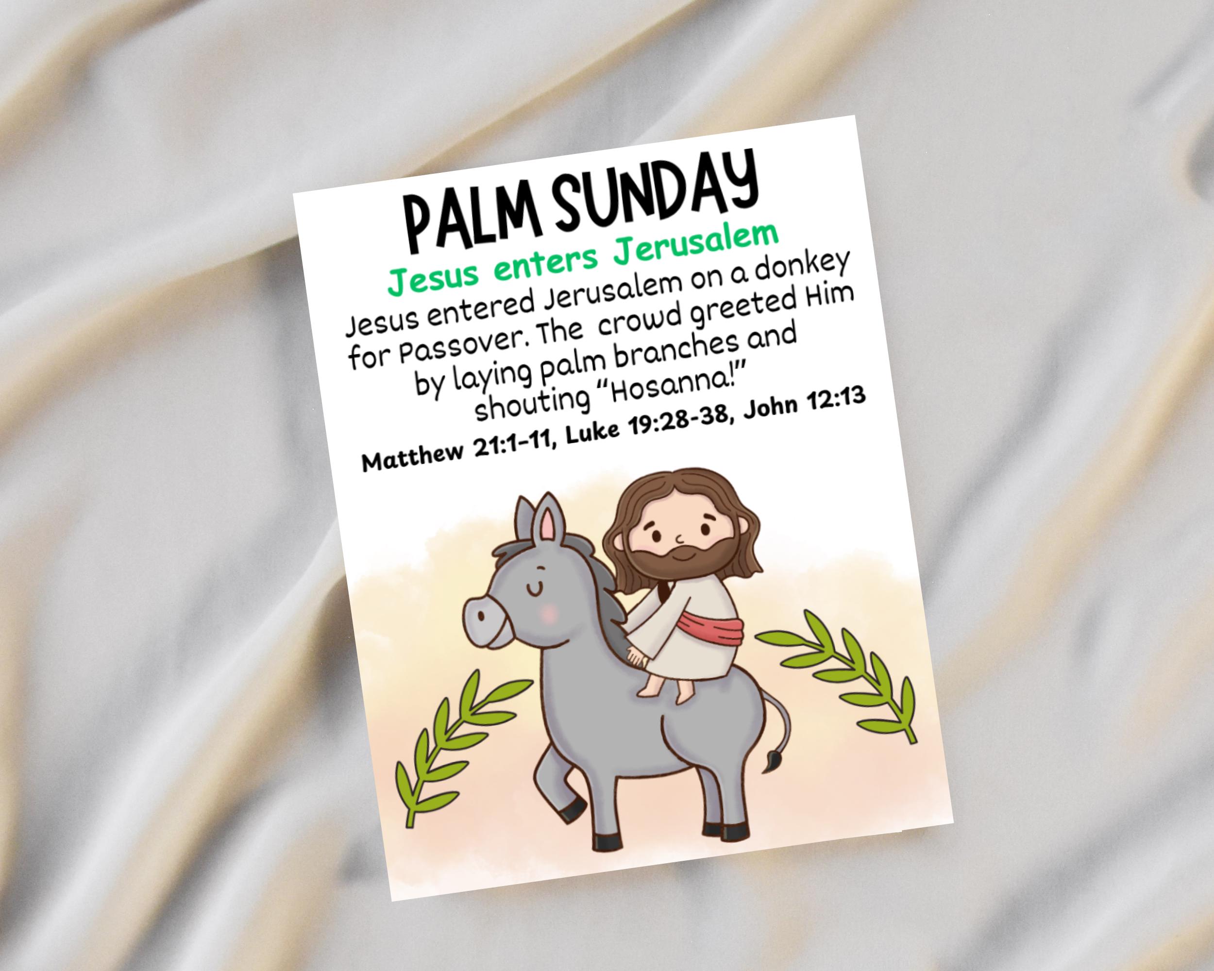 Printable Holy Week Story Cards for Kids, Easter Bible Lesson Activity ...