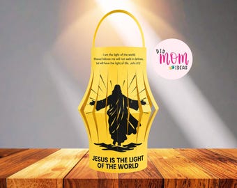 Jesus is the Light of the World Paper Lantern Craft Printable, Sunday School Craft Bible Lesson, Illumination VBS Craft Activity John 8:12