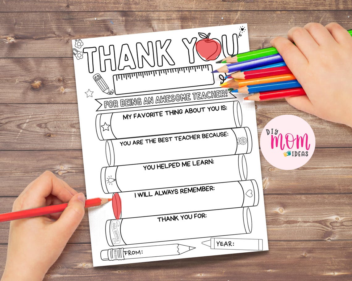 Teacher Appreciation Week Printable Gift Last Minute Teacher Gift ...