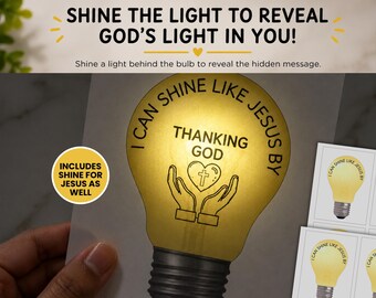 Shine Like Jesus Craft,  VBS Illumination Station Craft, Printable Bible Lesson Activity for Kids, Sunday School Craft, Let Your Light Shine