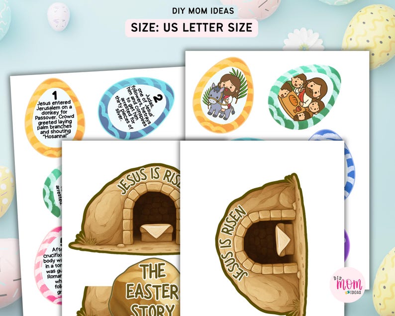 Easter Story Pocket Craft for Kids, Printable Holy Week Activity, Empty ...