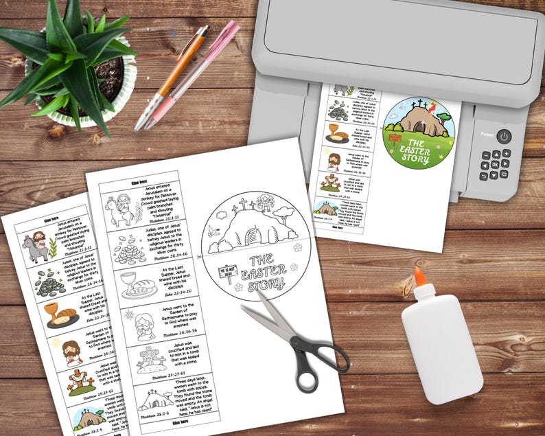 Kids Easter Story Folding Craft, Holy Week Timeline, Easter Story Craft ...