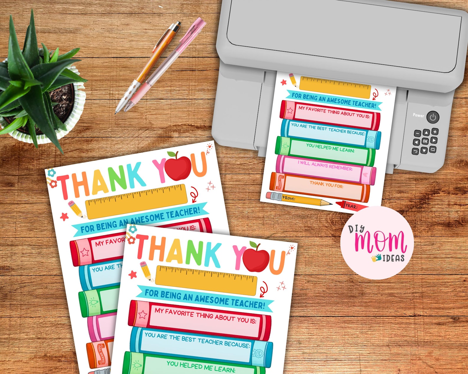 Teacher Appreciation Week Printable Gift Last Minute Teacher Gift ...