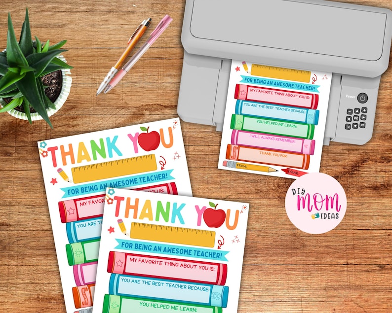 Teacher Appreciation Week Printable Gift Last Minute Teacher Gift ...