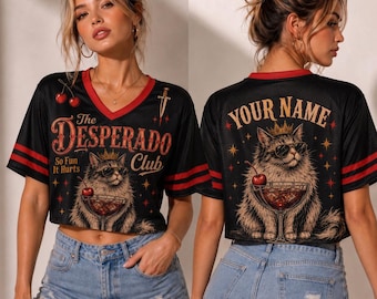 Princess Donut Inspired Crop Top Mesh Jersey, Dungeon Crawler Carl Fan Gift, Desperado Club Shirt