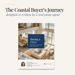 Real Estate Buyer Guide Canva Template – Coastal 9-Page Editable PDF (Instant Download) image 1