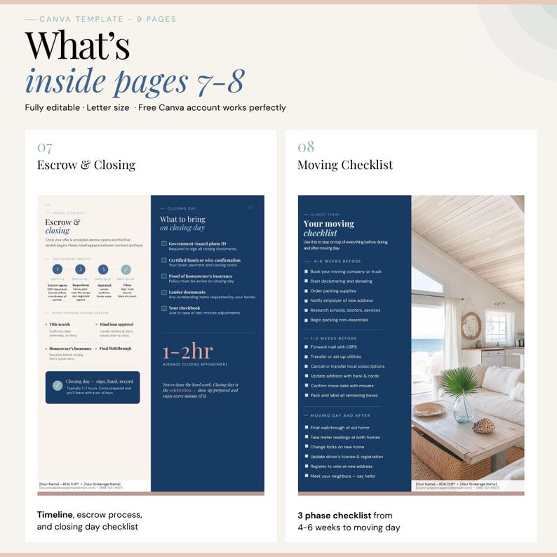 Real Estate Buyer Guide Canva Template – Coastal 9-Page Editable PDF (Instant Download) image 6