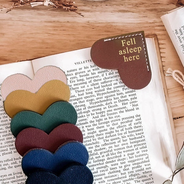 Fell asleep here Heart Shaped Bookmark Page Marker, Book Storage, Reading Goals, Top Book Lover Gift, Book Holder, Teacher Gift
