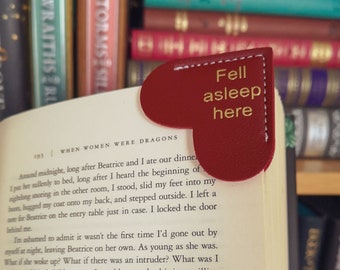 Fell asleep here Heart Shaped Bookmark Page Marker, Book Storage, Reading Goals, Top Book Lover Gift, Book Holder, Teacher Gift