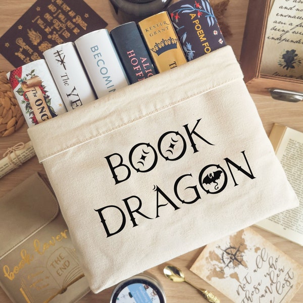 Panier livre dragon, Organiseur en toile design livre dragon, Rangement de livres, Objectifs de lecture, Cadeau pour amoureux des livres, Corbeille à livres, Porte-livre, Cadeau pour enseignant
