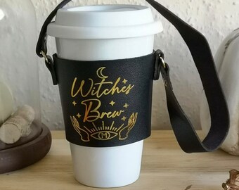 Coffee Cup Sleeve, Witches Brew, Coffee Lover Gift, Teacher Gift, Tea Lover Gift, Cup Holder Sleeve, Love Coffee