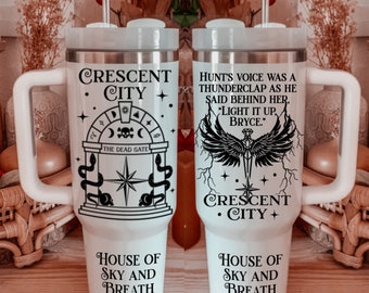 Crescent City, Sarah J Maas Fantasy 40oz Tumbler, House of Sky and Breath, Hunt and Bryce