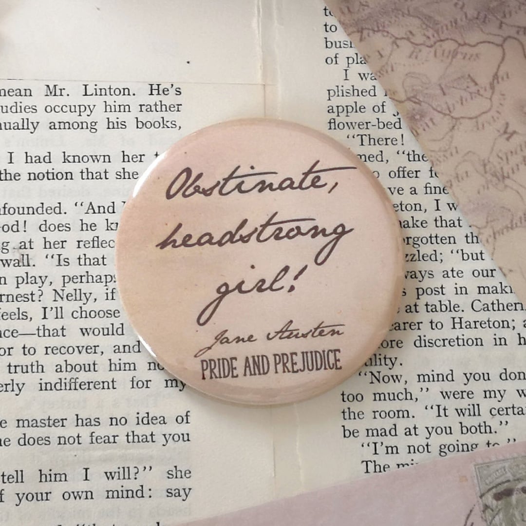 Jane Austen Obstinate Headstrong Girl Pocket Mirror, Reader Gift ...