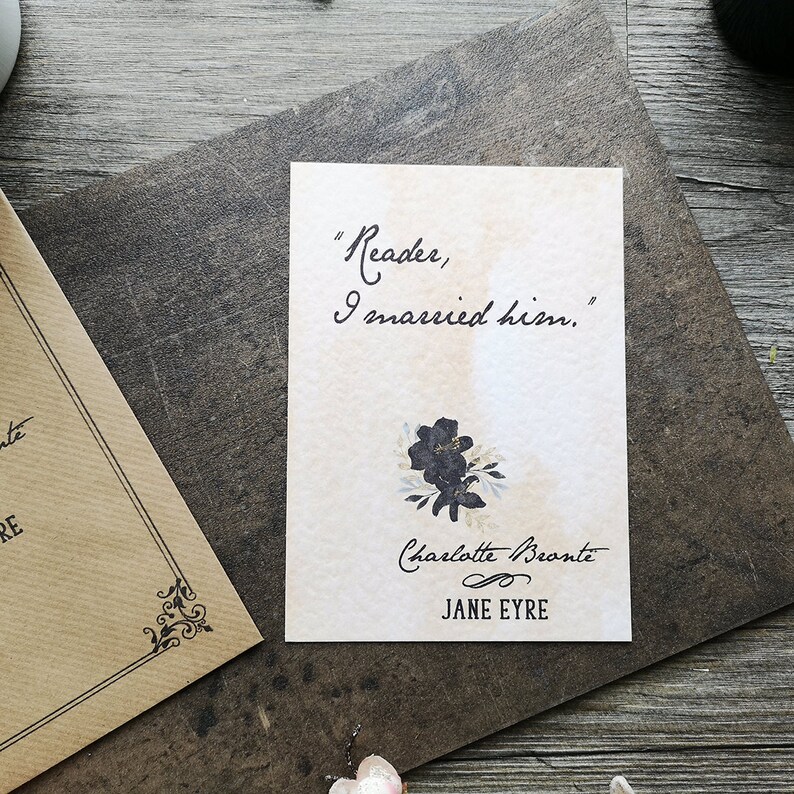 Jane Eyre Quote Mini Prints Charlotte Bronte Book Lover Gift Etsy UK