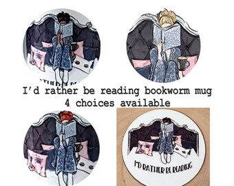 Bookworm Coaster- I'd Rather Be Reading - Gifts For Book Lovers - Gifts For Her -  Reading In Bed