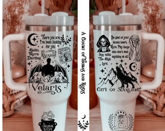 ACOTAR Feyre & Rhysand Tumbler, Sarah J Maas Official Licensed Merch Fantasy 40oz Tumbler, There You Are, The Suriel