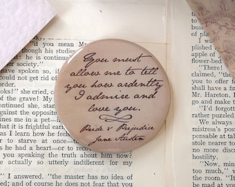 Jane Austen Pocket Mirror, Pride and Prejudice, Mr Darcy's Proposal, You Must Allow Me..., Literary Gifts