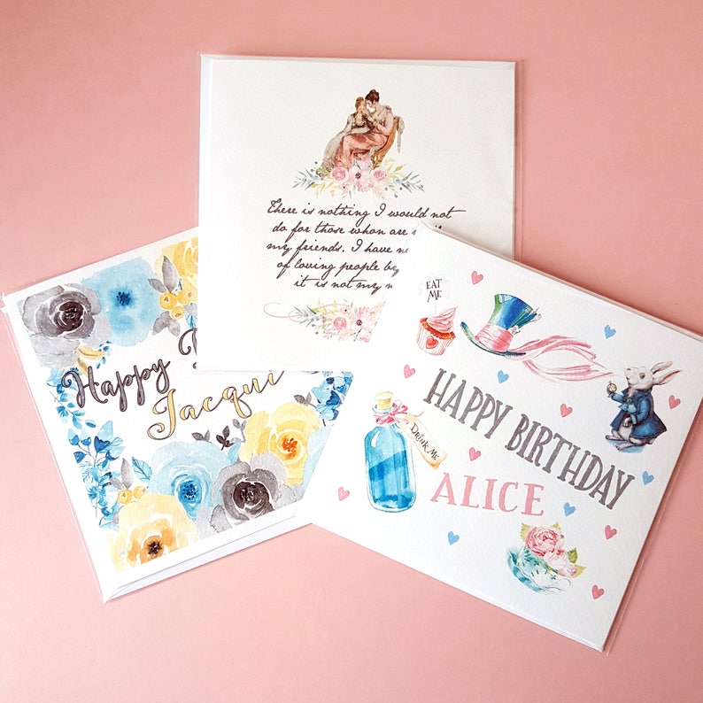 Personalised Birthday Card Alice in Wonderland Birthday Card Etsy